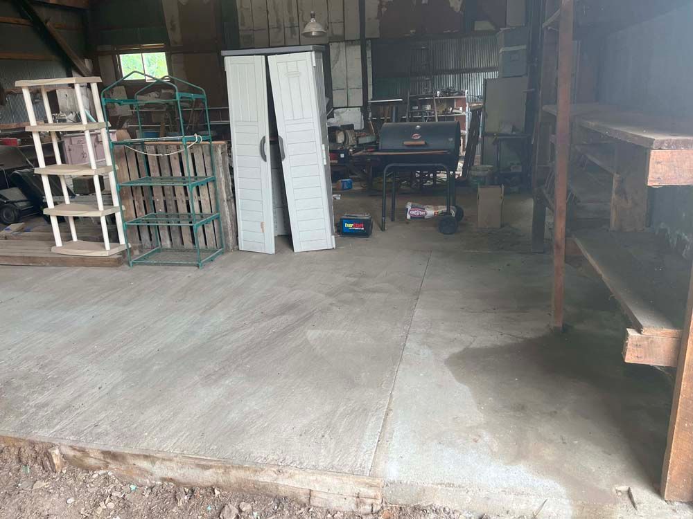 There are a lot of shelves and cabinets in this room.