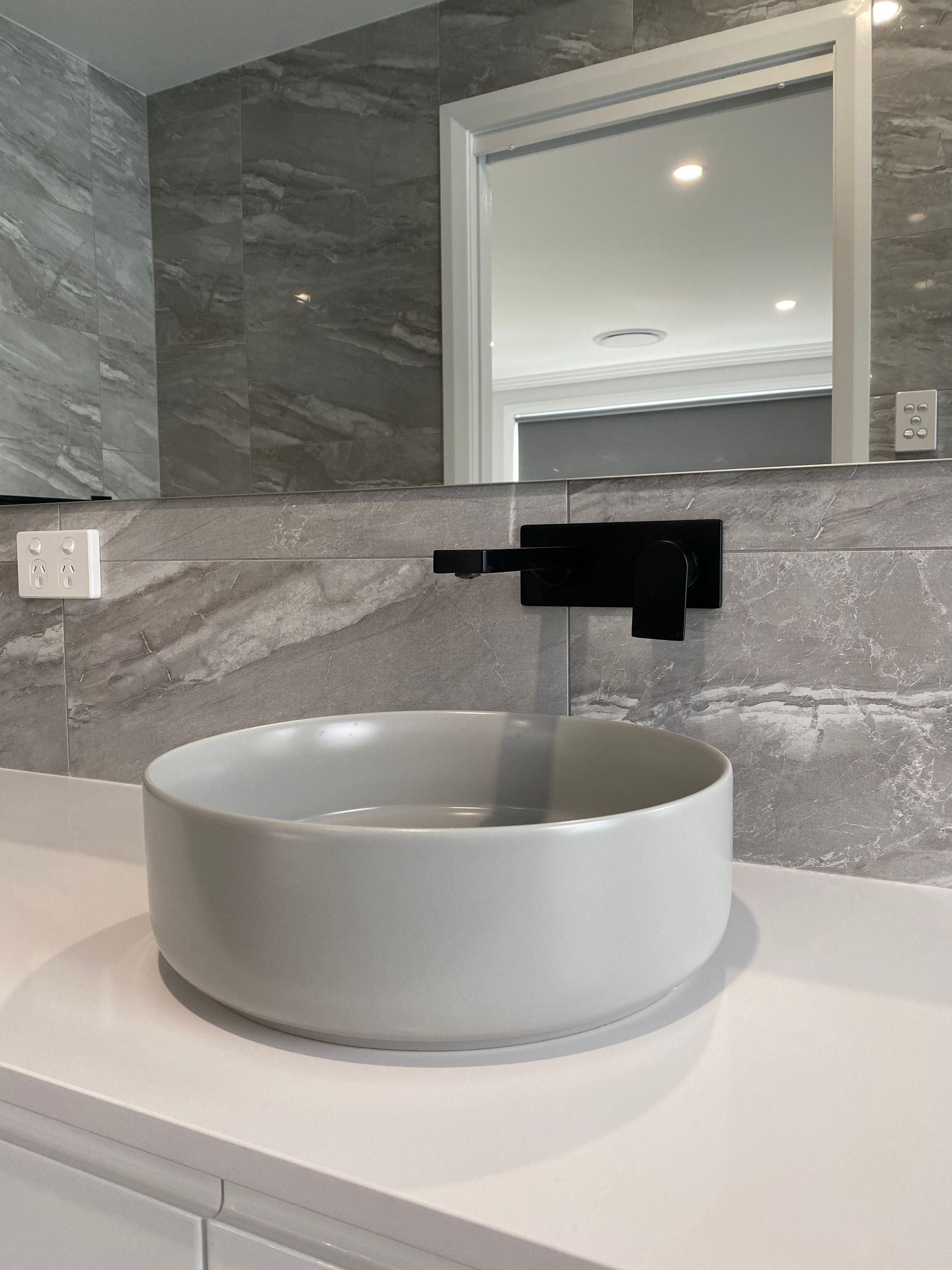 Grey Sink With Black Faucet — Kitchen Renovations in Dubbo, QLD