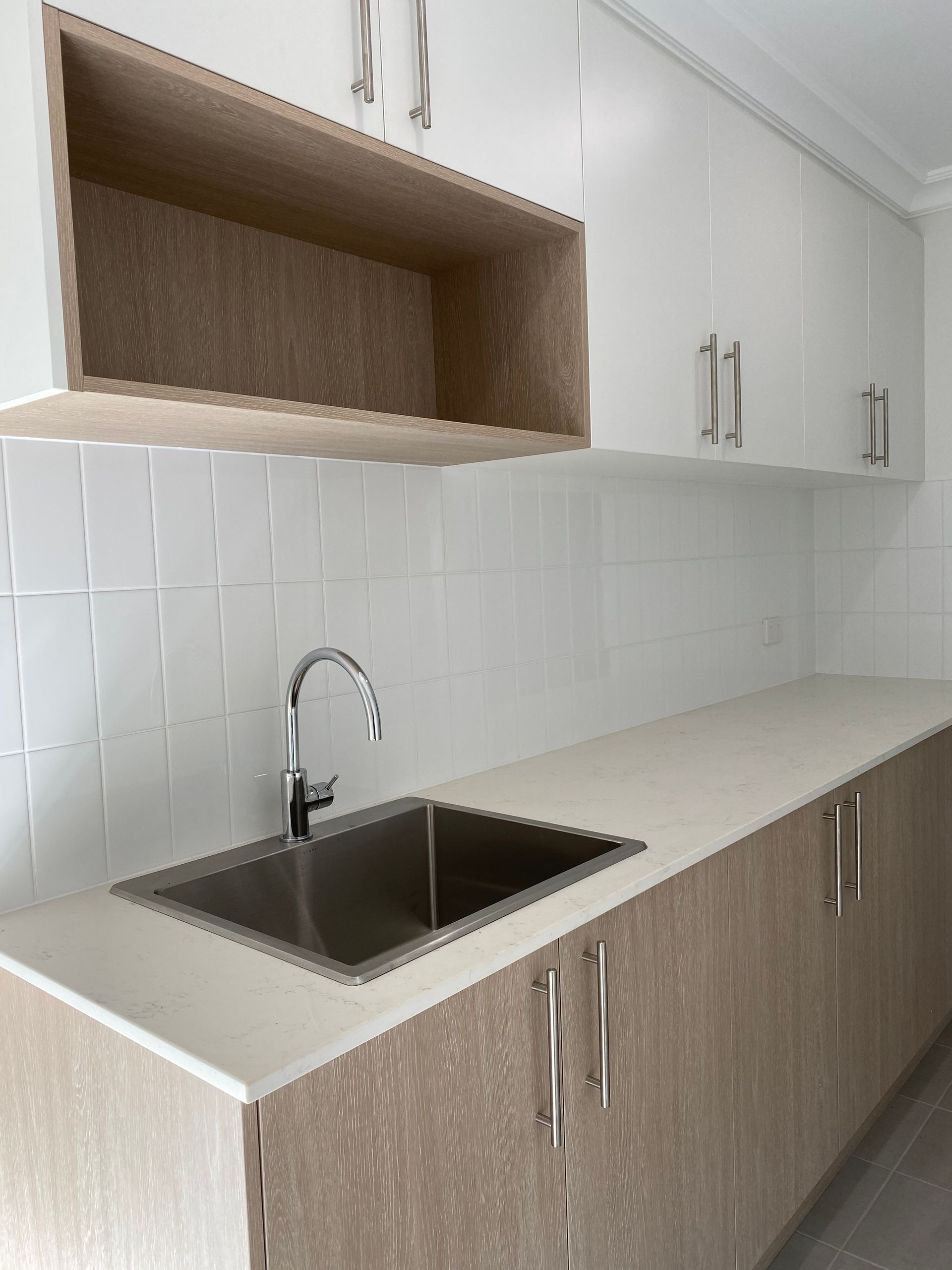 Sink and White Tiles — Kitchen Renovations in Dubbo, QLD