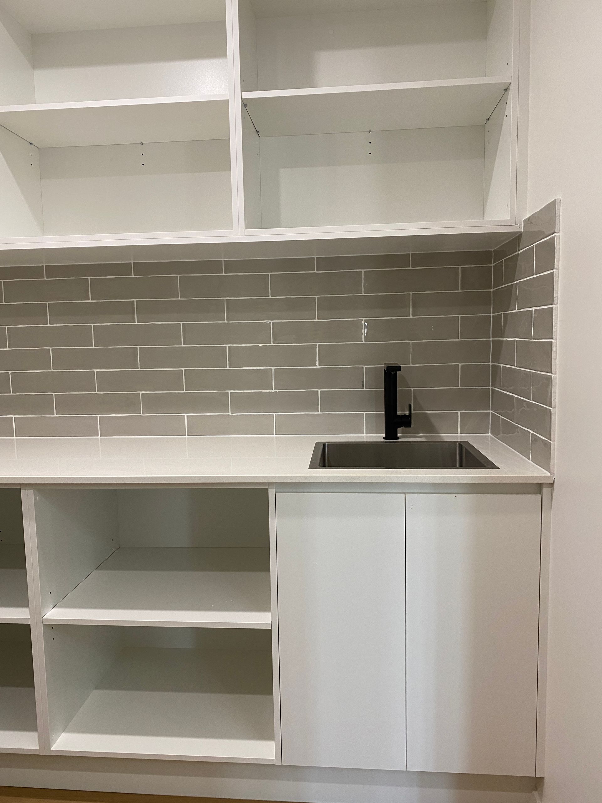 Sink With White Cabinet — Kitchen Renovations in Dubbo, QLD