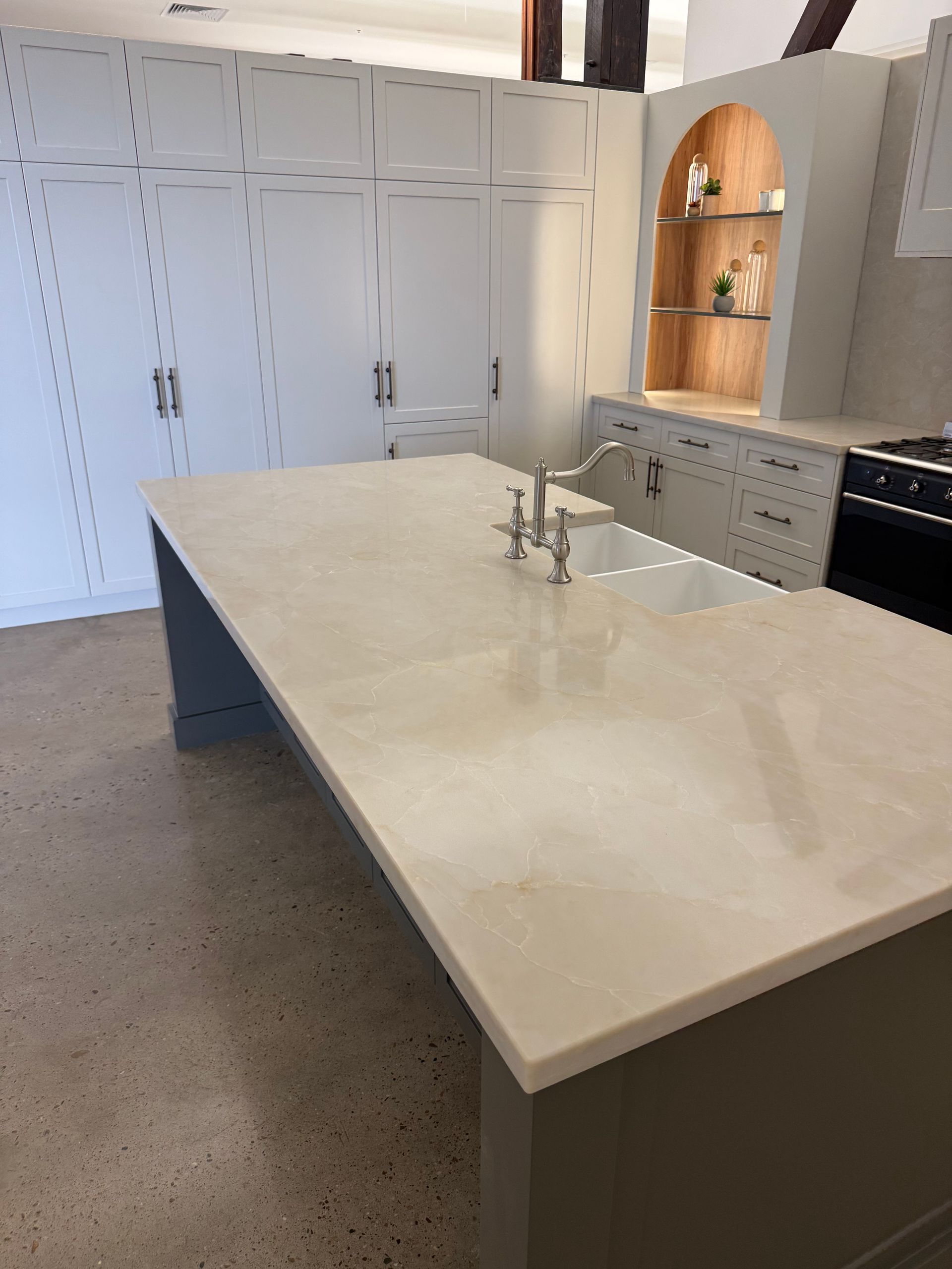 Modern Kitchen With Marble Benches — Stone Benchtops In Dubbo, NSW