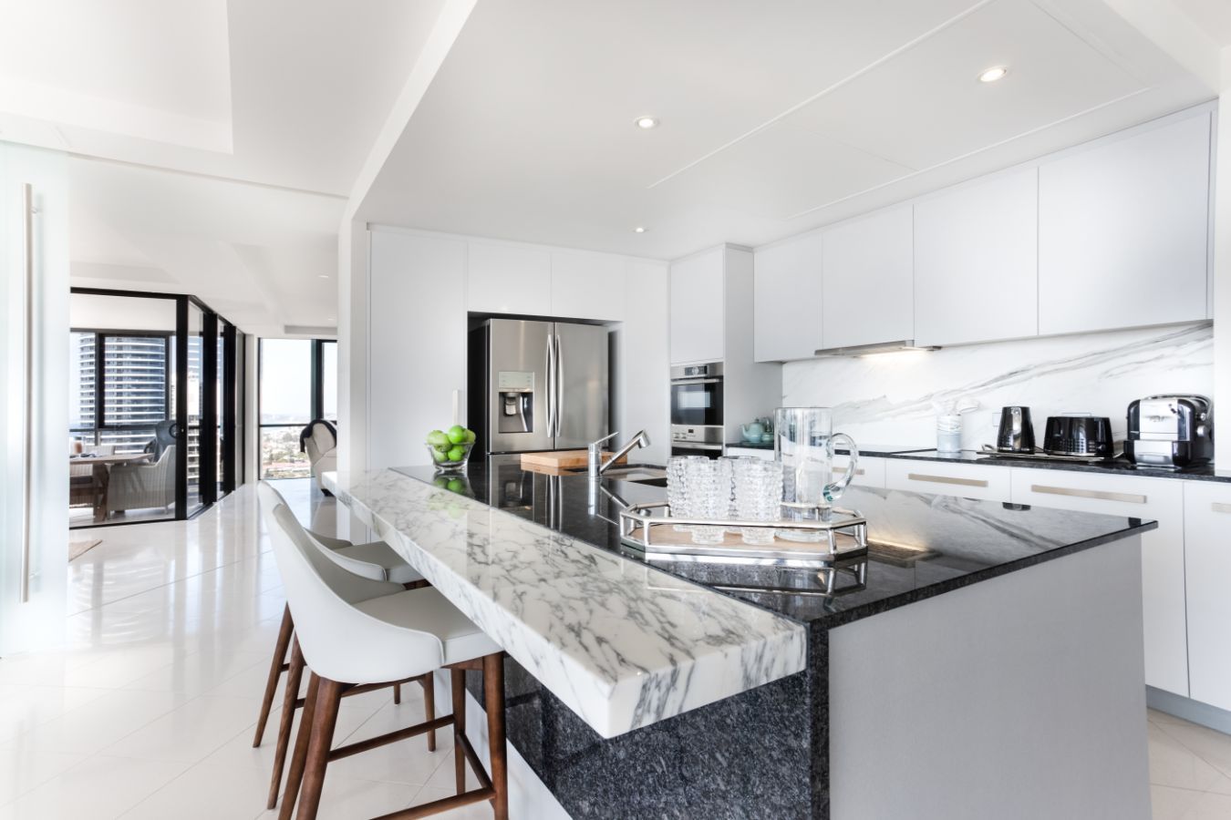 Elegant Marble Kitchen Benchtop— Kitchen Renovations in Parkes, QLD
