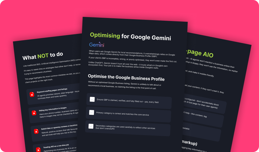 A fanned out spread of checklist pages, including 