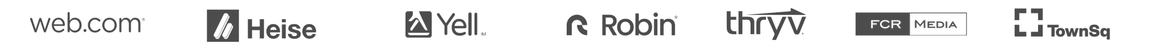 Client logos, including Yell, Robin and Heise