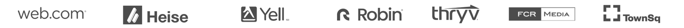 Client logos, including Yell, Robin and Heise