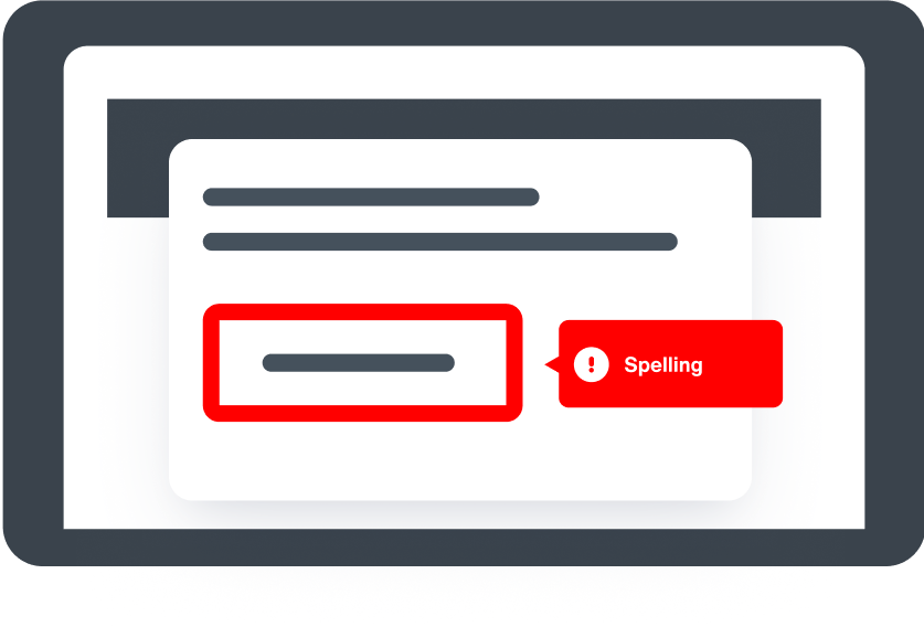 A spelling error highlighted on a website