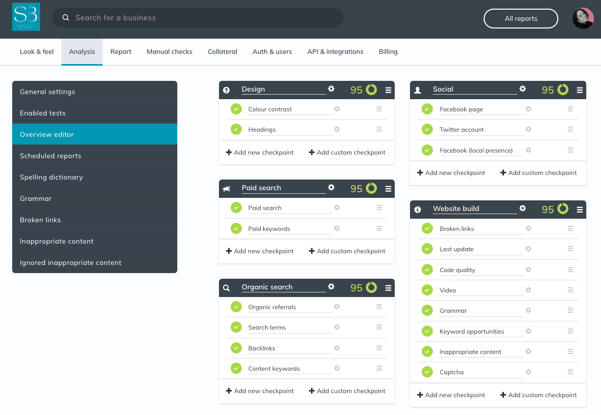 A screenshot of an Insites report which demonstrates how to use manual checks.