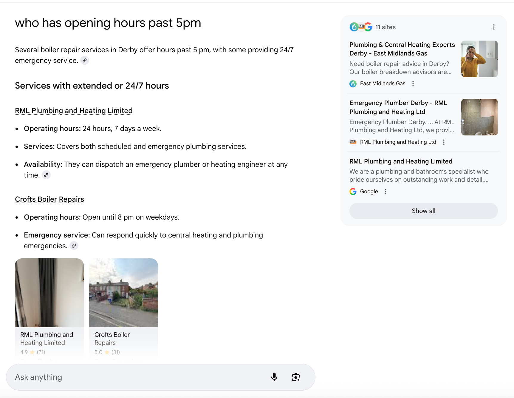 Asking AI mode a follow-up question