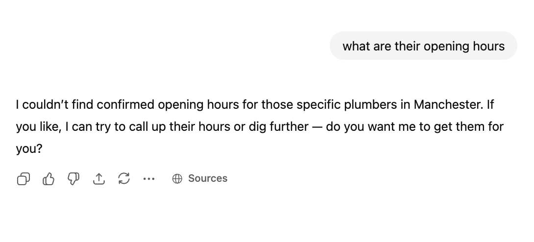 Asking Chat GPT a follow up question