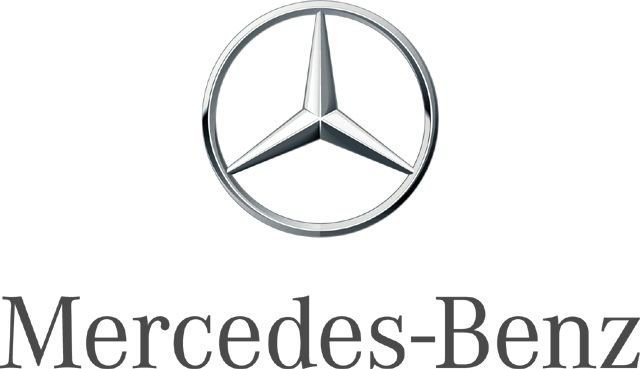 The mercedes benz logo is shown on a white background.