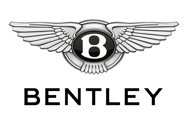 The bentley logo is shown on a white background
