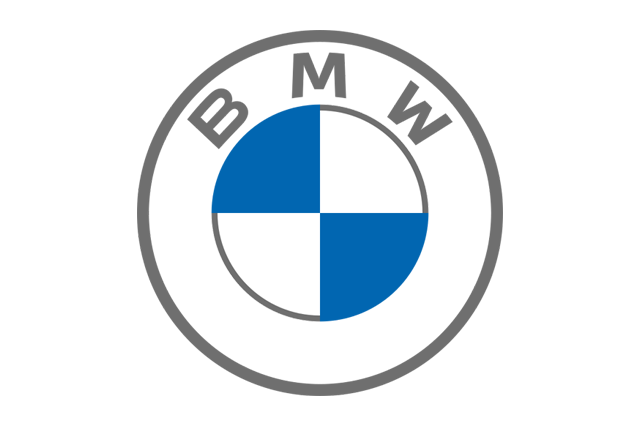 A blue and white bmw logo on a white background