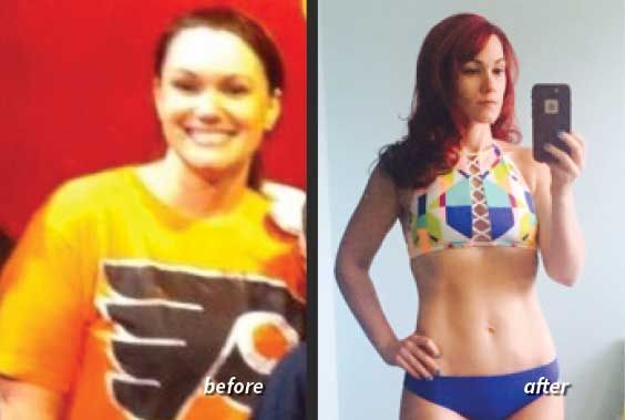 A before and after picture of a woman taking a selfie