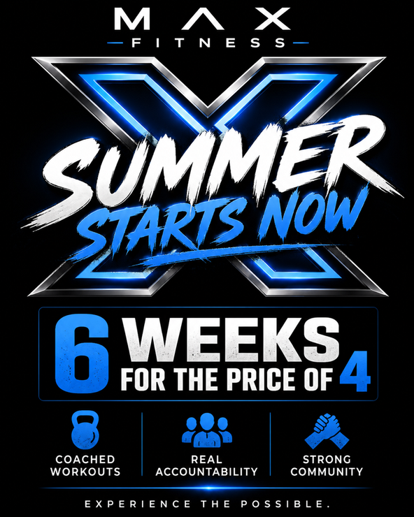 Poster for Max Fitness 6-week challenge: blue 