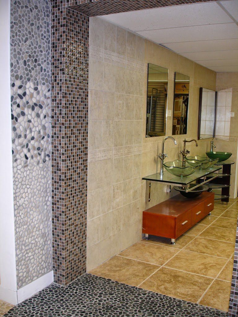 Bathroom Tumble Stone — Lansdowne, PA — Mark Galdo Ceramic Tile and Flooring