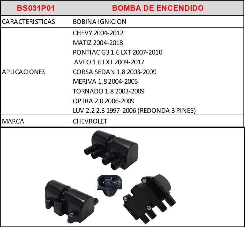 F1- BS031P01 BOBINA ENCENDIDO