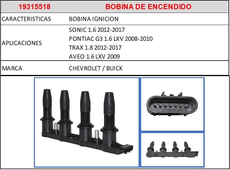 F5- 19315518 BOBINA DE ENCENDIDO