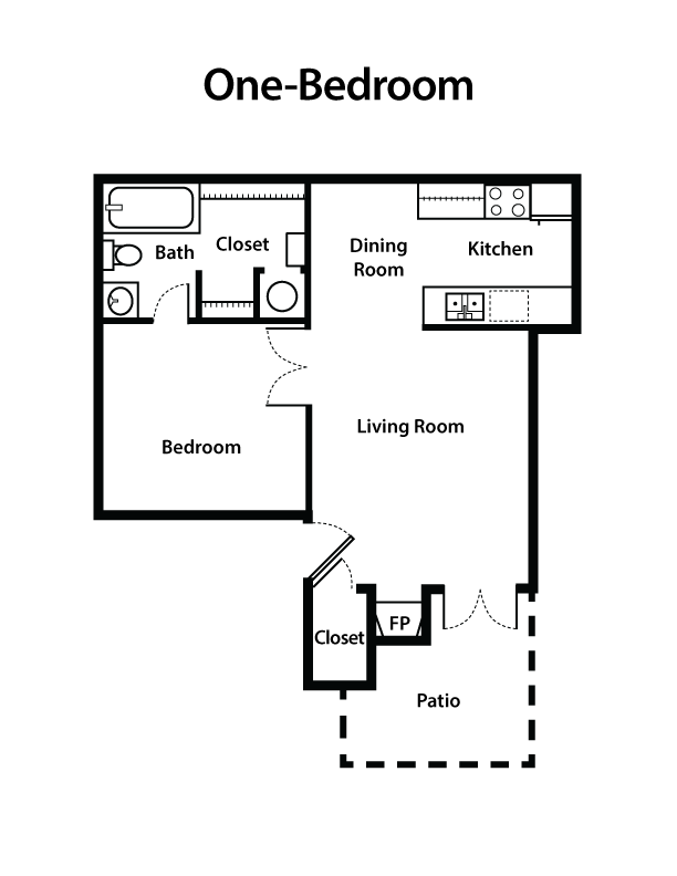 1 Bed | 1 Bath floorplan