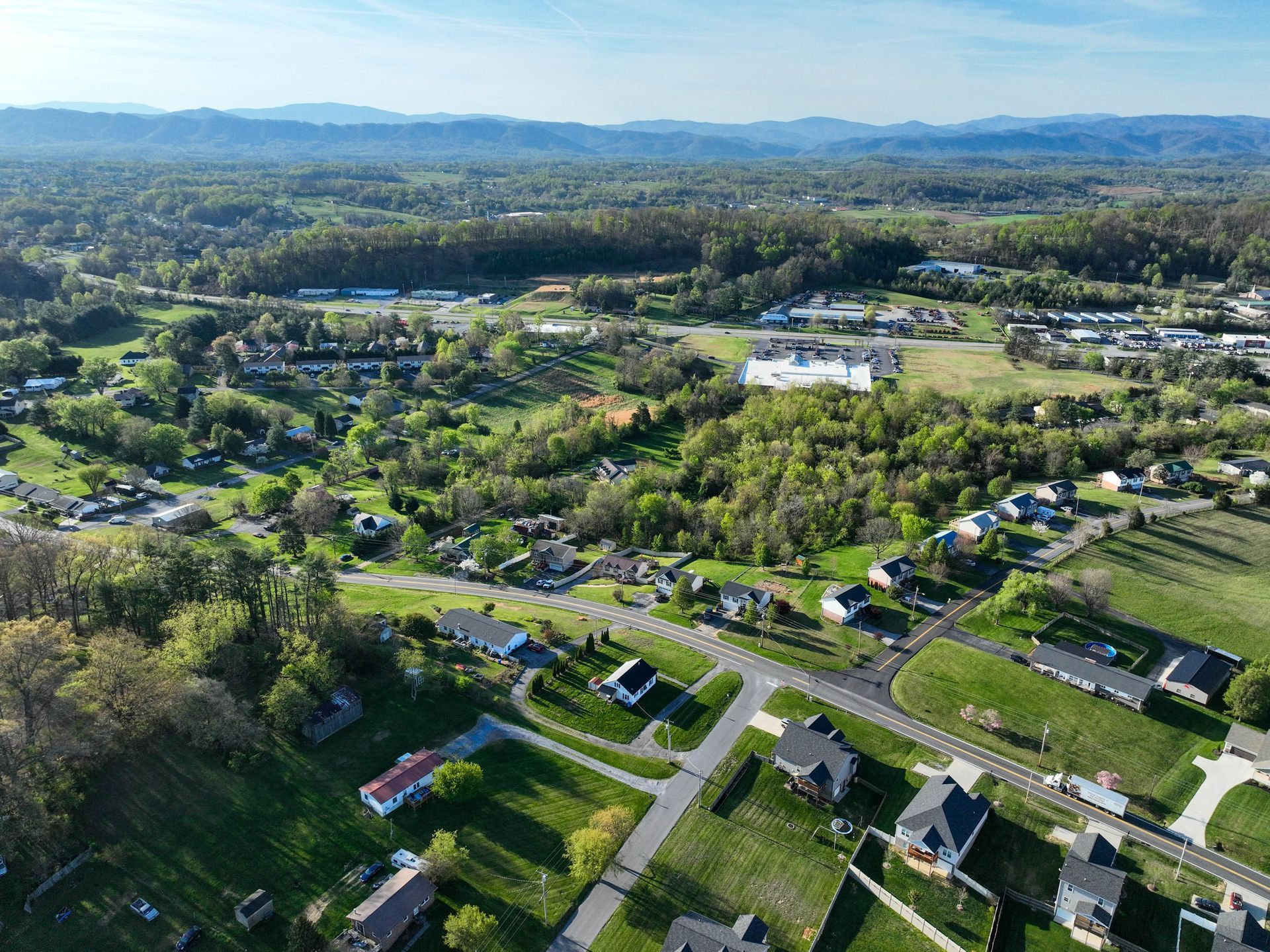 wide aeriel view of house
