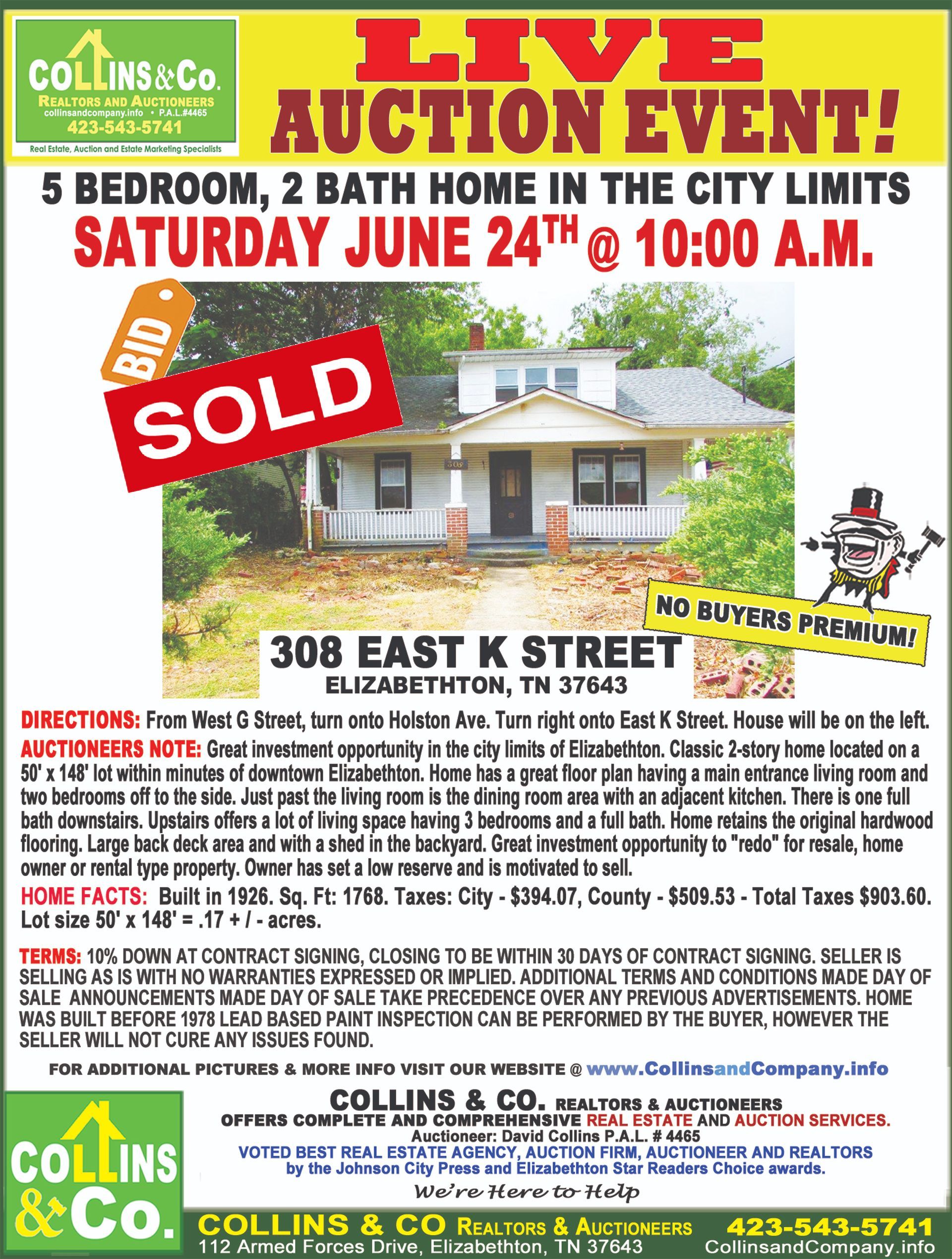 A poster for a live auction event on saturday june 24th