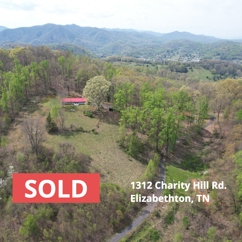 An aerial view of a sold property in elizabethton tn