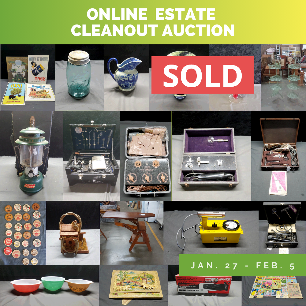 An online estate cleanout auction is taking place from january 27 to february 5