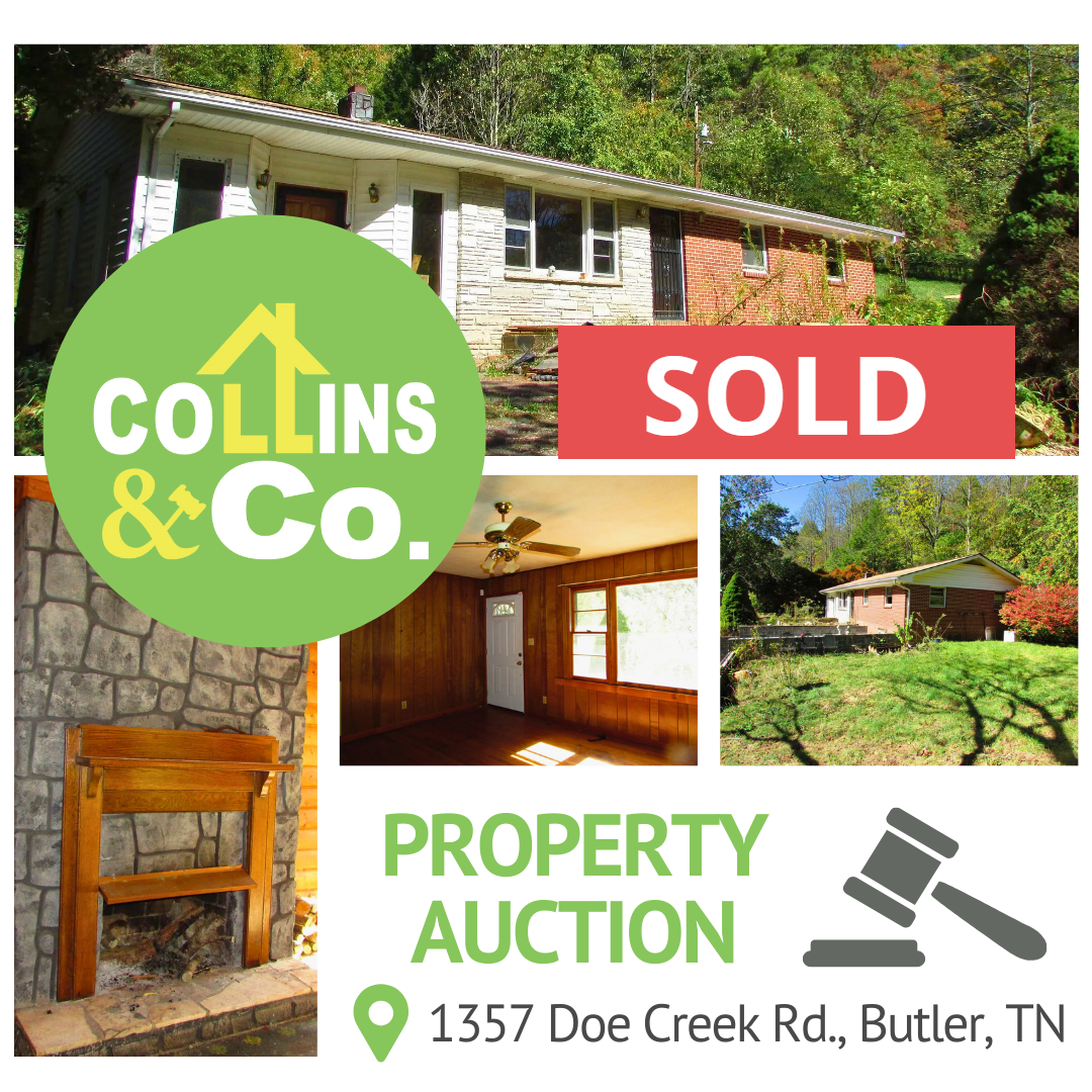Online Real Estate Auction Flyer for 1357 Doe Creek Elizabethton Tennessee - Sold Auction by Collins & Co. Realtors and Auctioneers