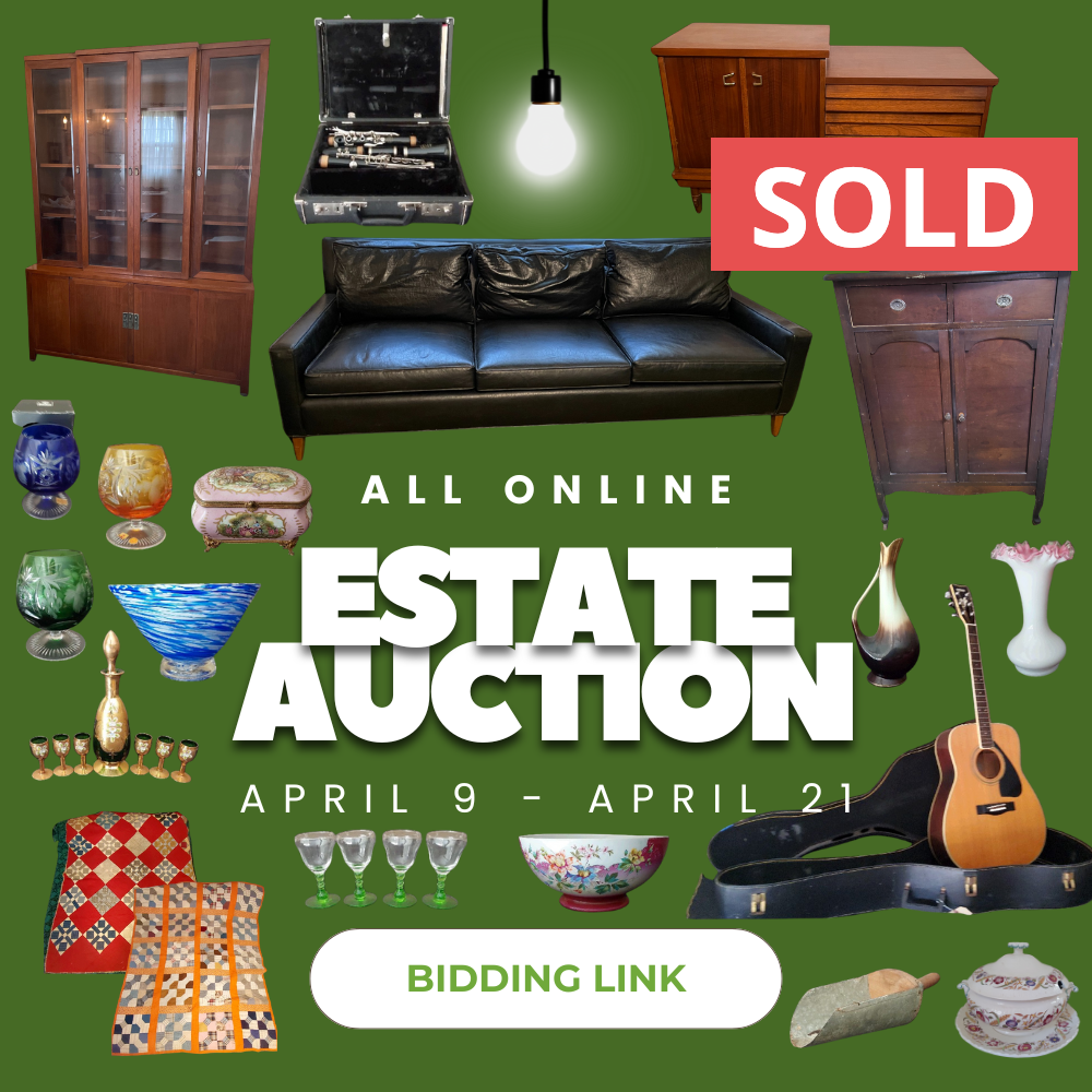 An estate auction is taking place on april 9 and april 21