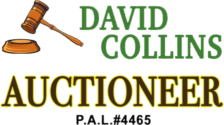 A logo for david collins auctioneer p.a.l # 4465