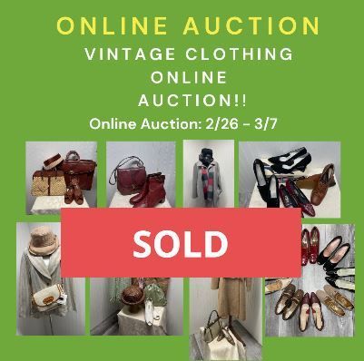 An advertisement for an online auction of vintage clothing