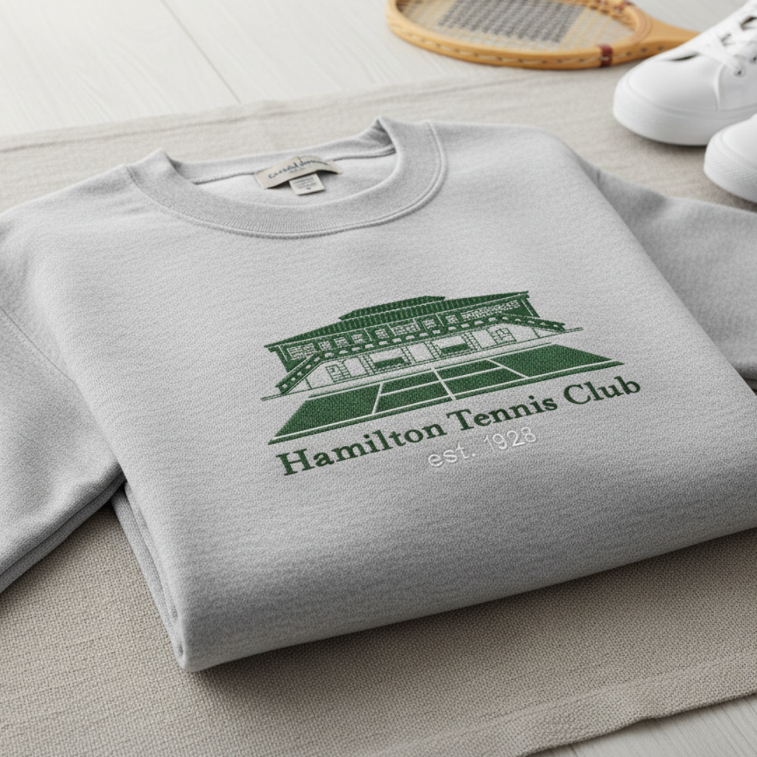 Grey sweatshirt with green