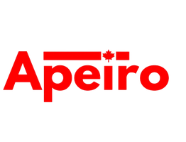 Red Apeiro logo with a red maple leaf above the “i” on a white background