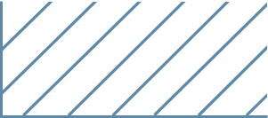 Blue, hatched rectangle.