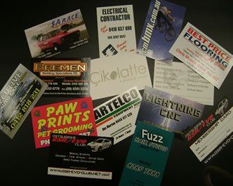 assortment of business cards