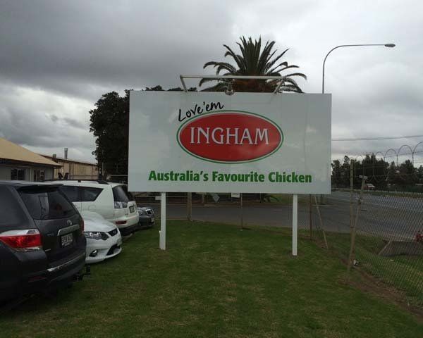 free standing white sign