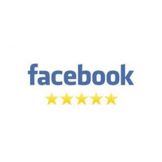A facebook logo with five stars on it