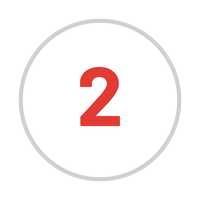 A red number two in a white circle on a white background.