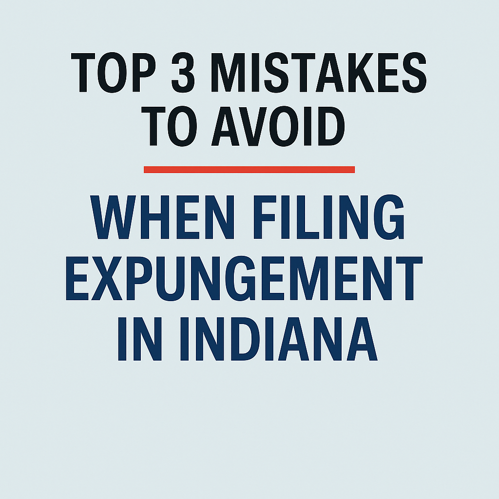A picture with the words Top 5 Mistakes to Avoid When Filing for Expungement In Indiana.