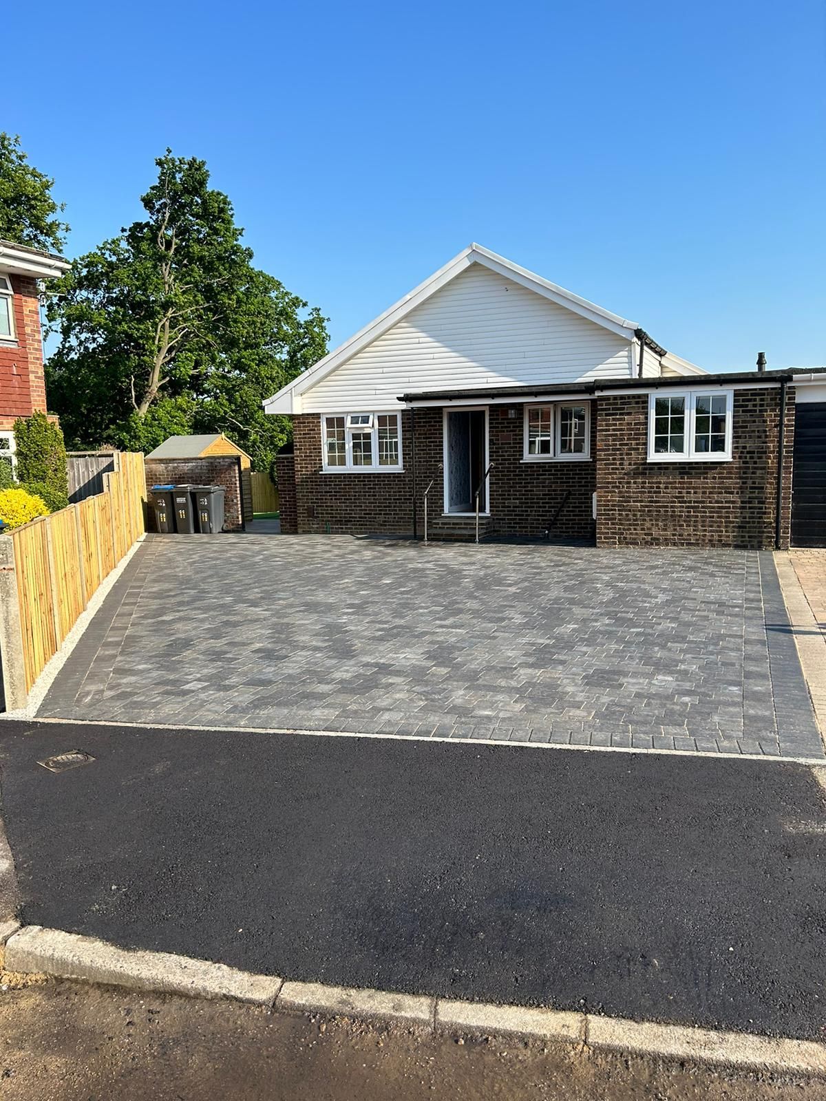 sleek and modern driveway