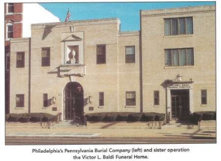 Philadelphia 's pennsylvania burial company left and sister operation the victor l. baldi funeral home