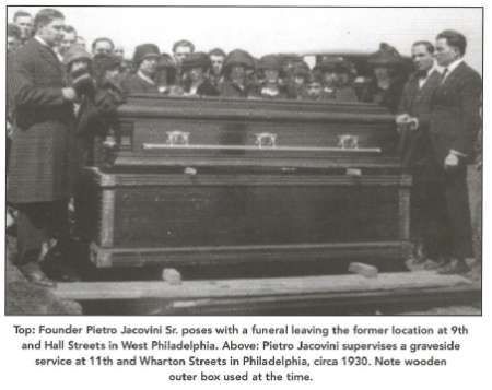 A black and white photo of a funeral in philadelphia