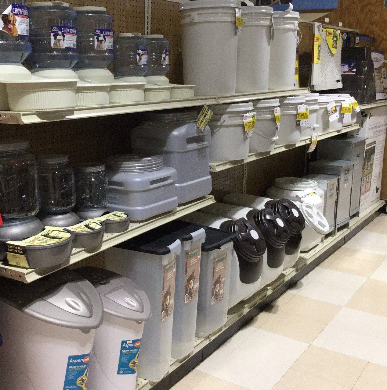 A variety of water containers & animal feed storage solutions.