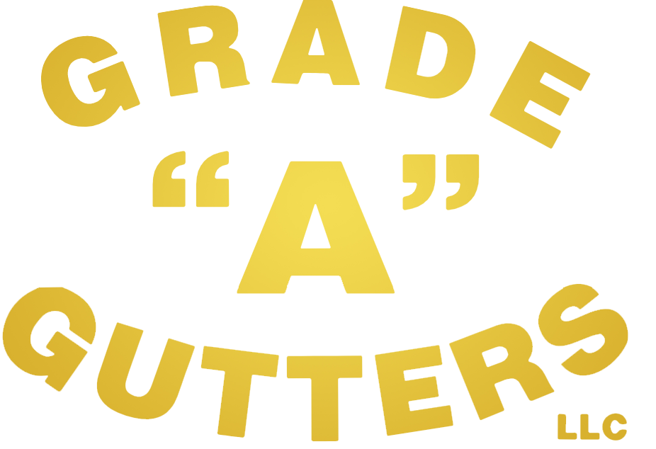 A yellow logo for grade a gutters llc