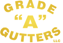 A yellow logo for grade a gutters llc