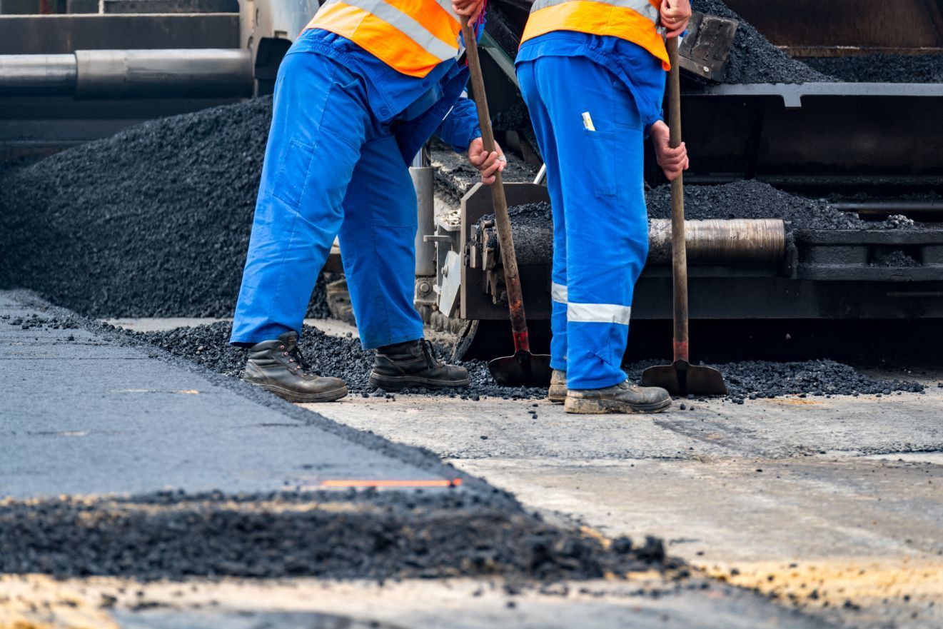 Close View On The Workers And The Asphalting Machines — Potholes ‘R’ Us In Toowoomba, QLD