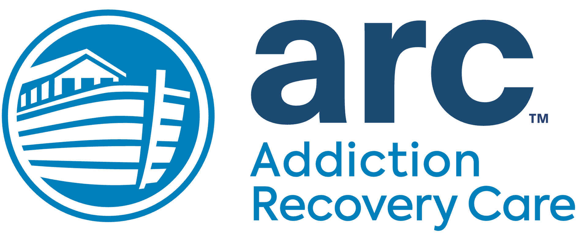 A blue and red logo with a person in a circle.