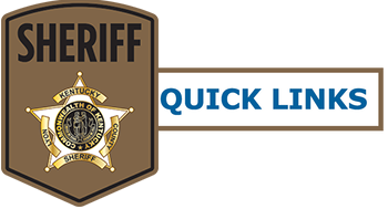 A sheriff 's badge with a button that says quick links