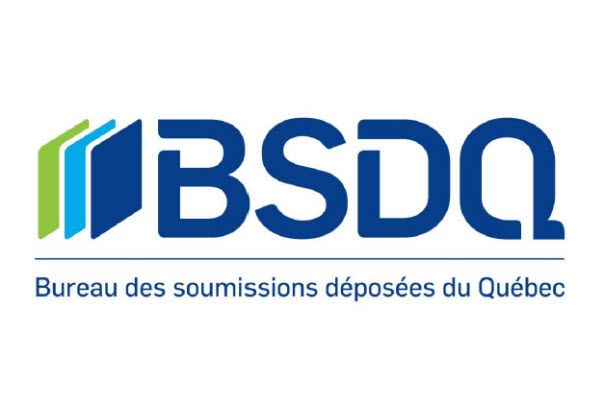 Un logo bsdq bleu et vert sur fond blanc