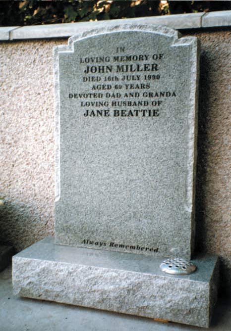 memorial stone of John Miller