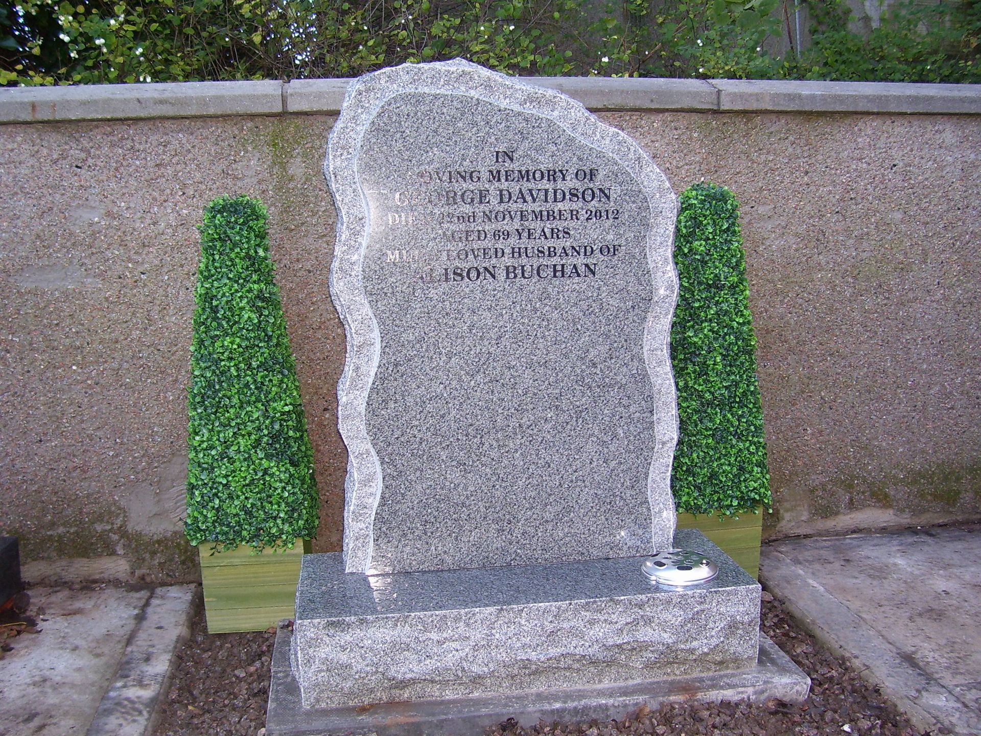 designed memorial stone